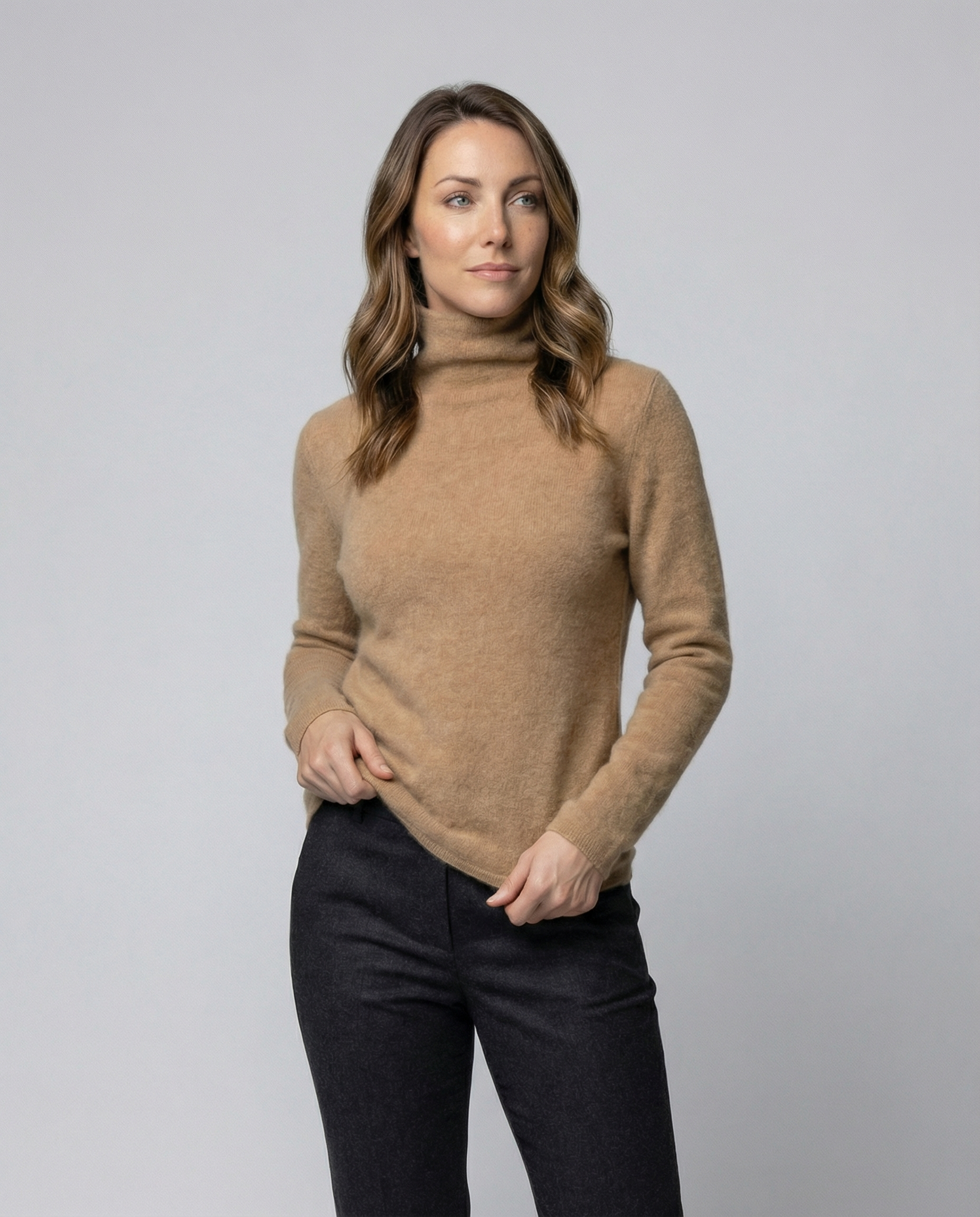The Leona — Chestnut Turtleneck Sweater