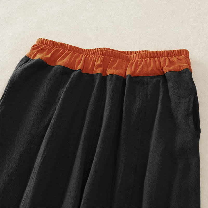 Pantalon Harem Décontracté en Coton à Cordon, Uni, avec Poches, Printemps, Femme, Style Pierres de Bouddha