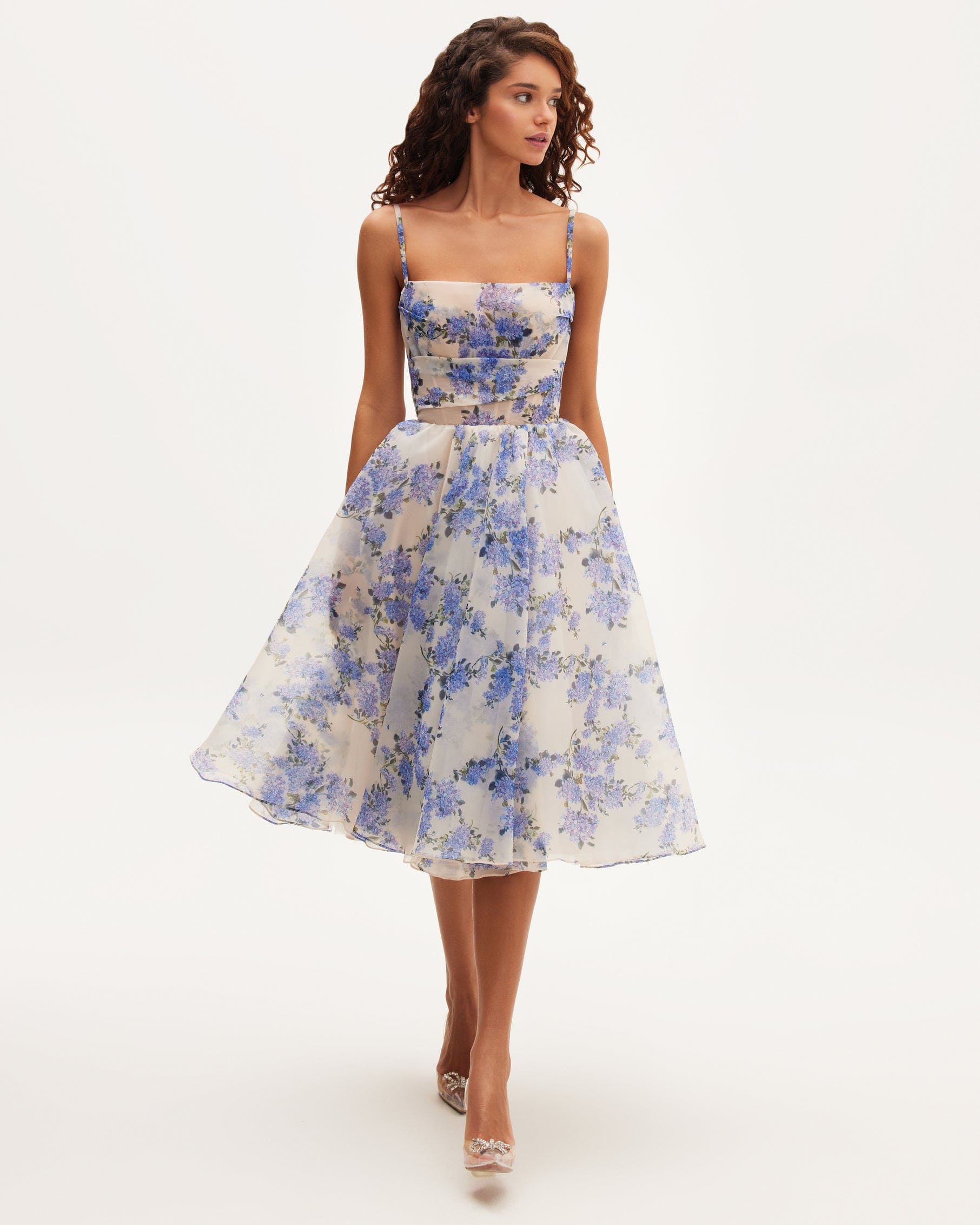 EMERY | Robe fleurie mi-longue