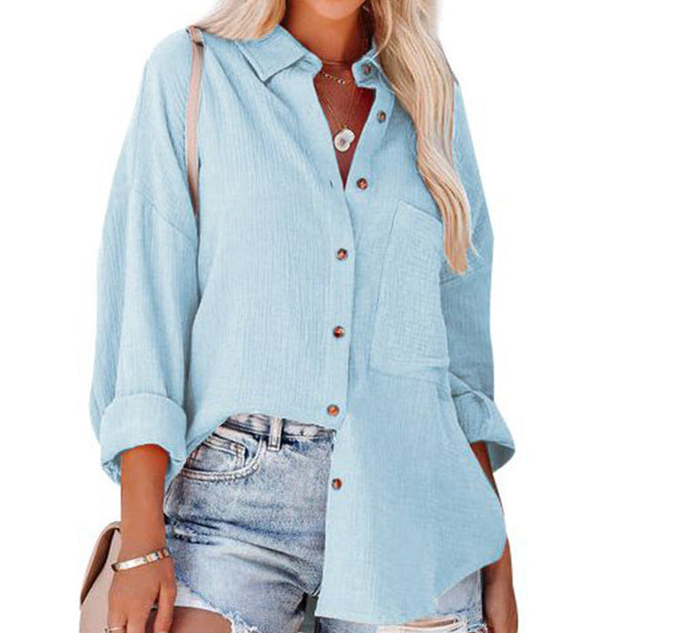 MADELYN | Blouse décontractée à manches longues avec boutons