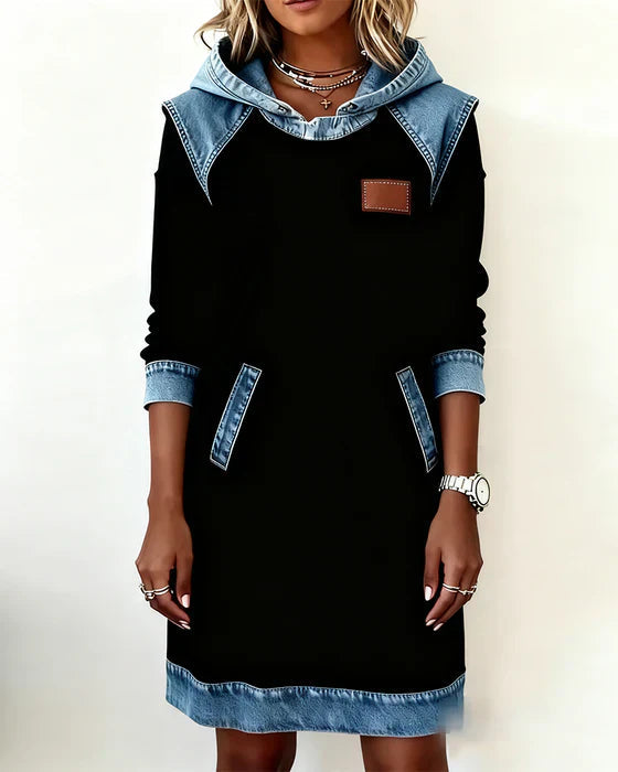 Alexa | Robe sweat à capuche confortable avec contraste