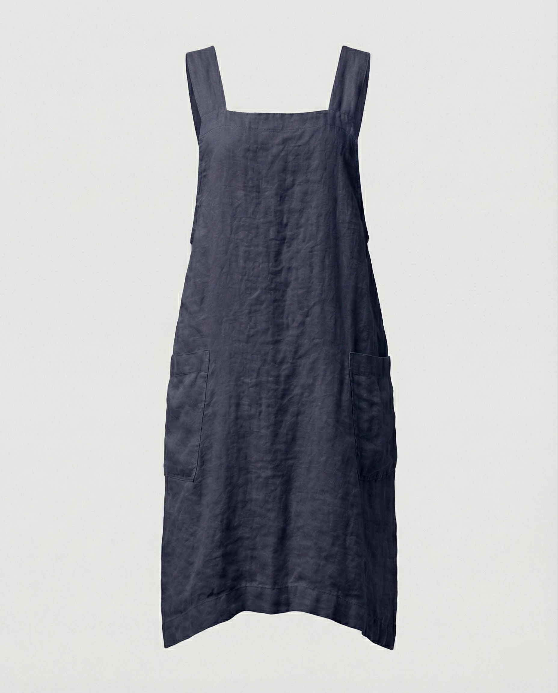 The Liora Pinafore — Slate Cotton