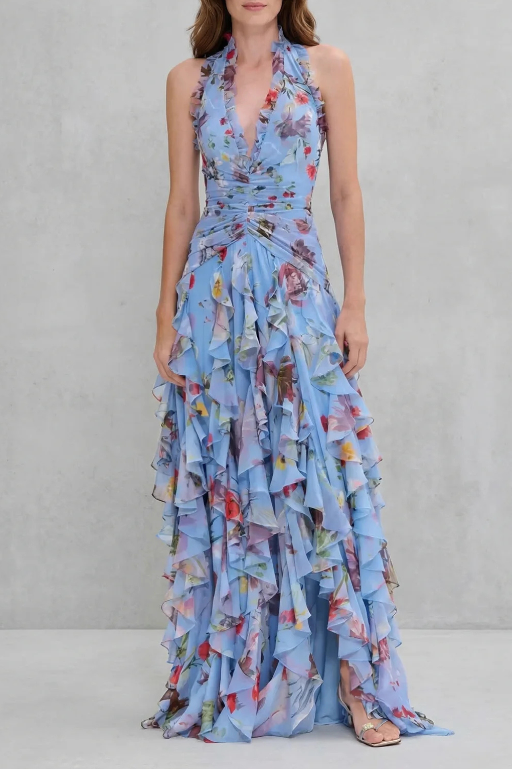 Robe longue élégante à col halter – Maison Claire et Sylvie