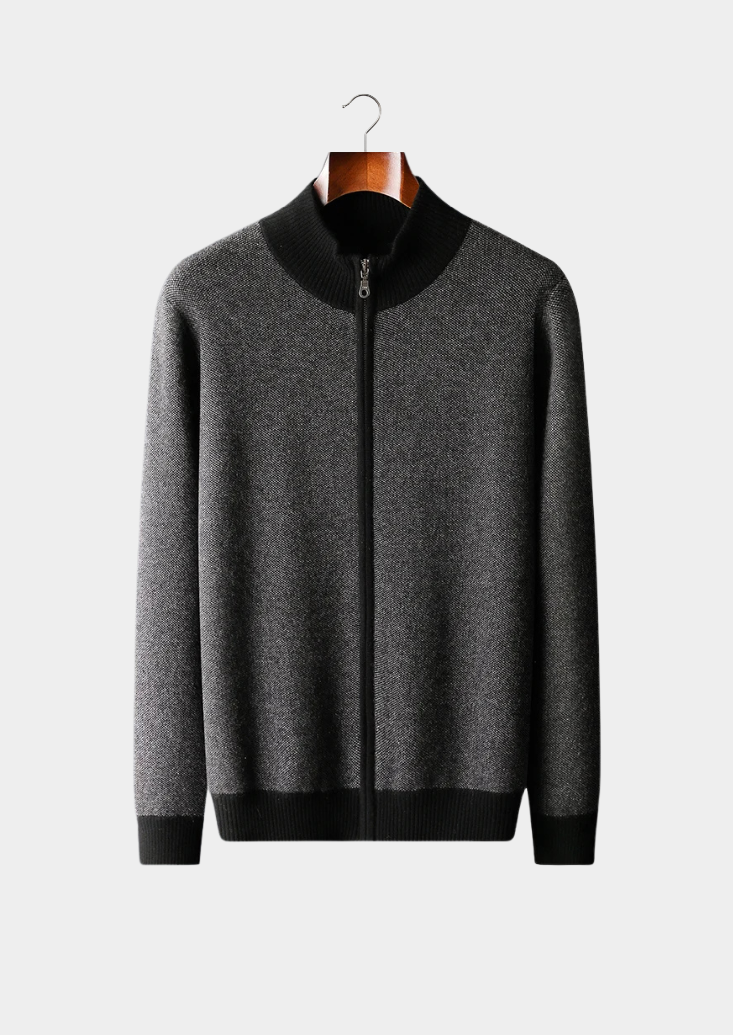 Cardigan en cachemire jacquard premium avec fermeture éclair