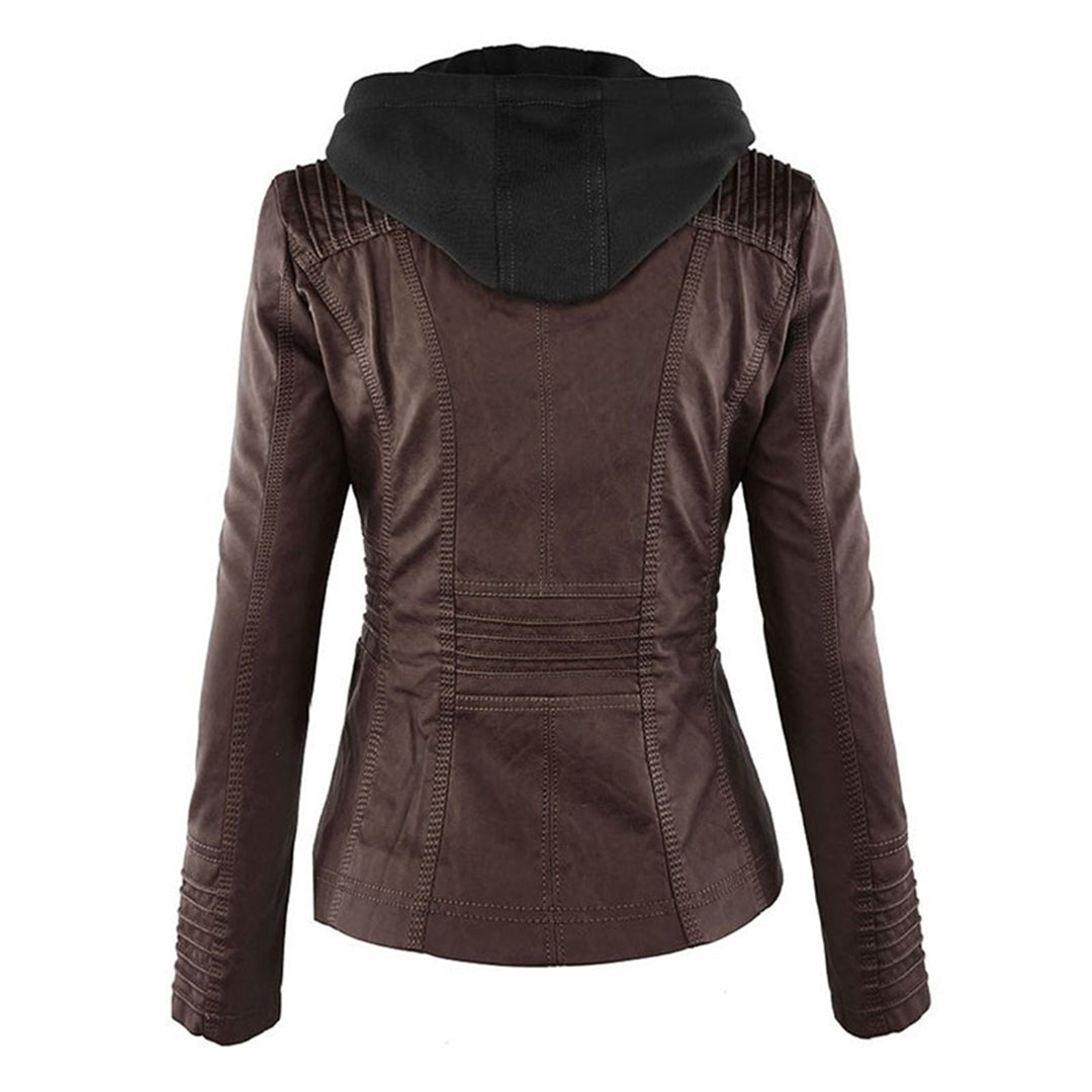 The Oren — Noir Hooded Leather Jacket