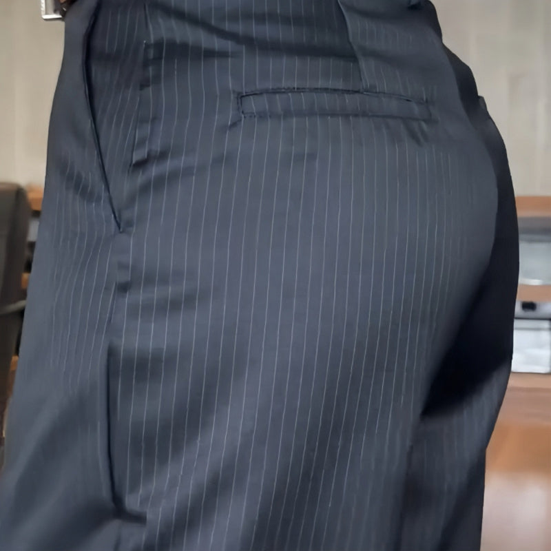 Silja Trousers — Slate Straight-Leg Tailoring