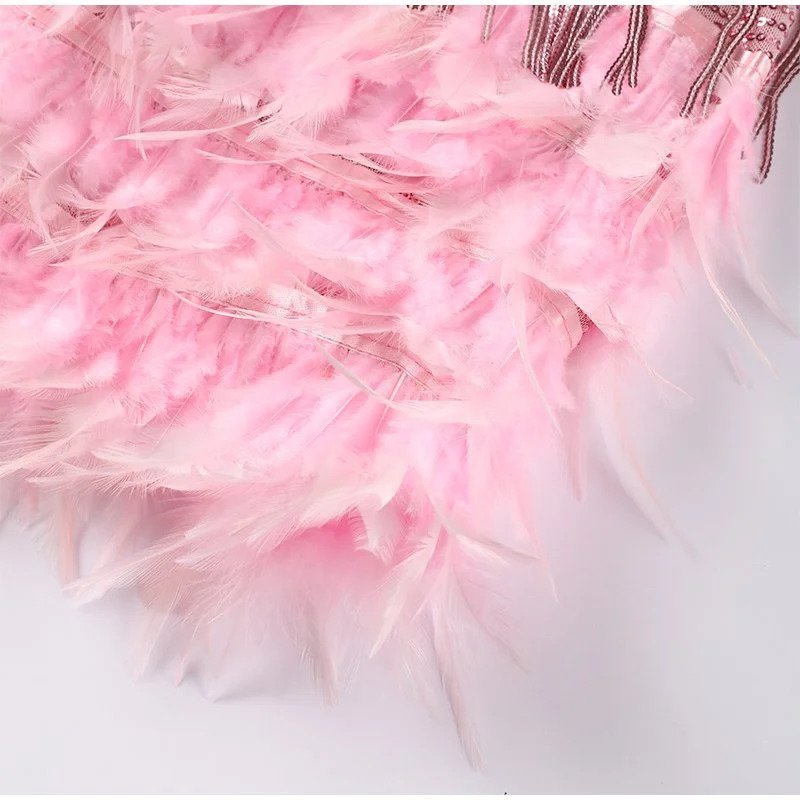 The Elira — Feathered Sequin Cocktail Dress