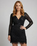 The Liora — Obsidian Sequin Fringe Dress
