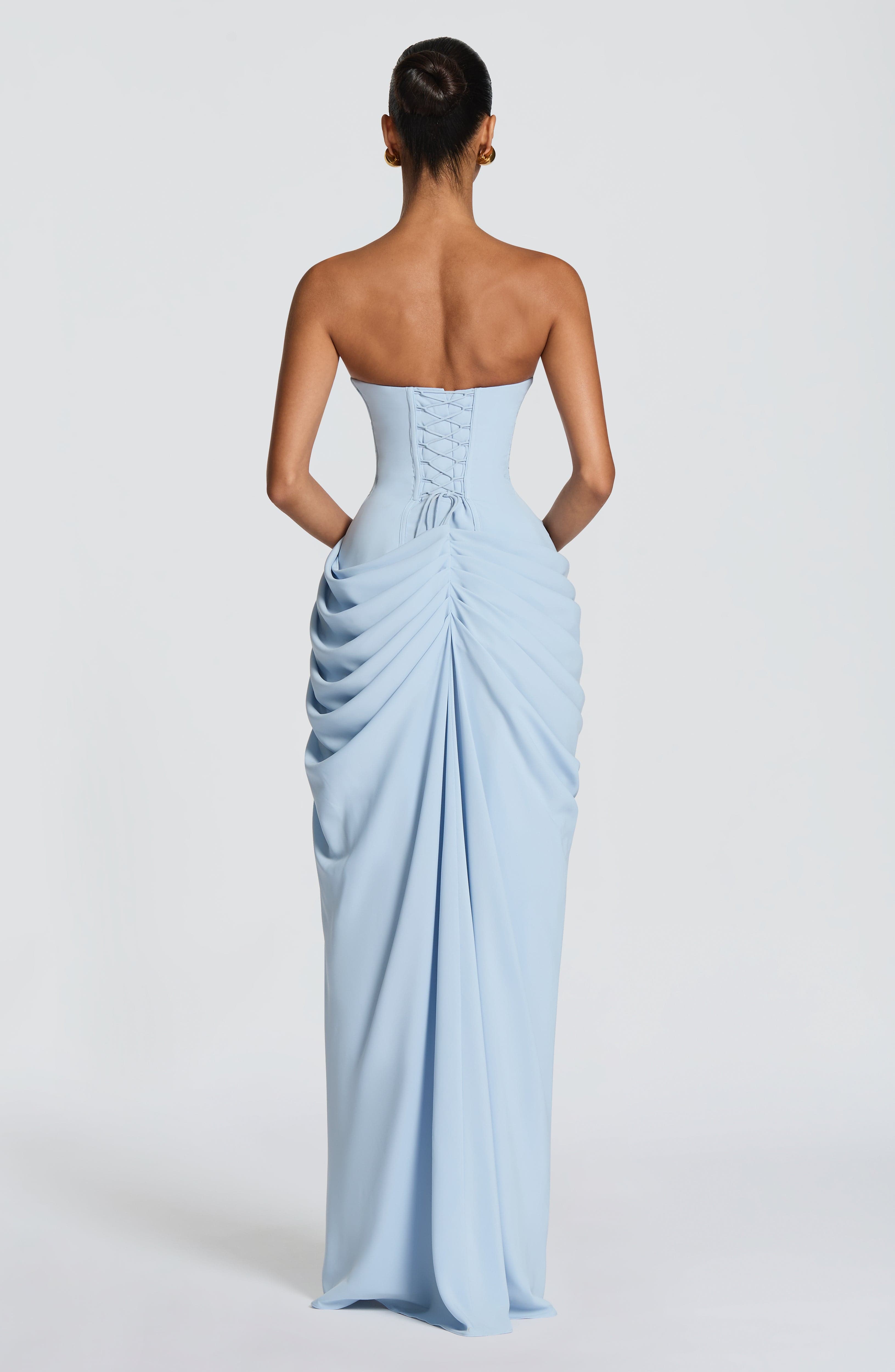 HANNAH | Robe Longue Sophistiquée avec Détail Drapé et Fente Haute