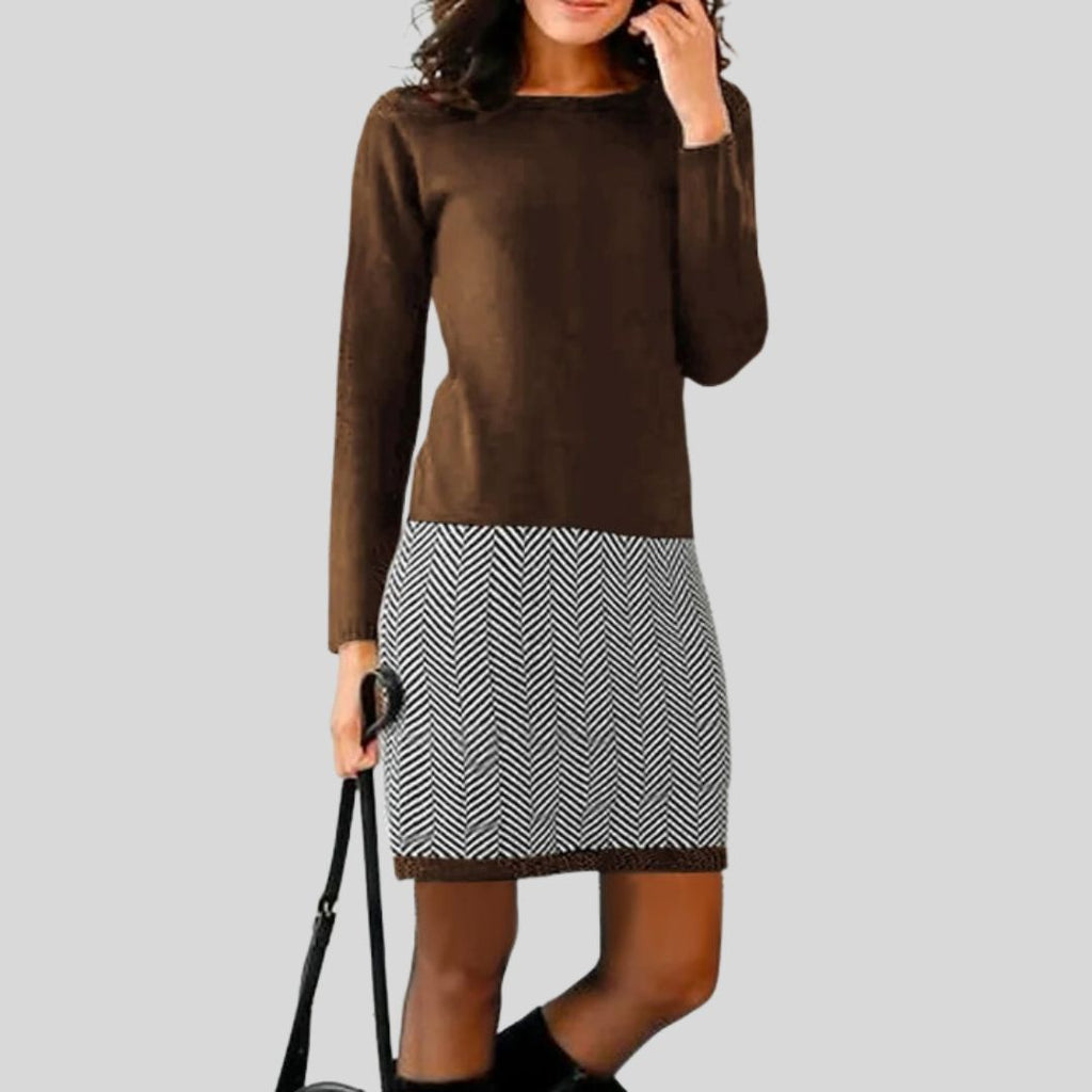 The Essi Dress — Onyx Houndstooth Hem