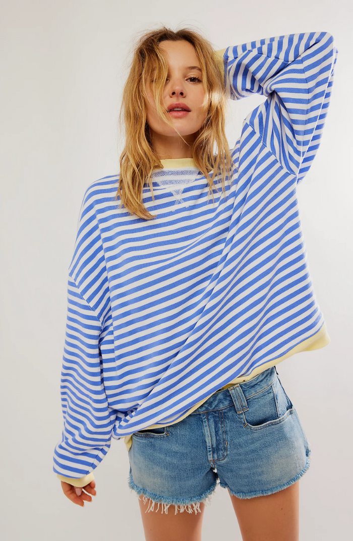 The Elara Stripe — Oversized Knit in Atlantic