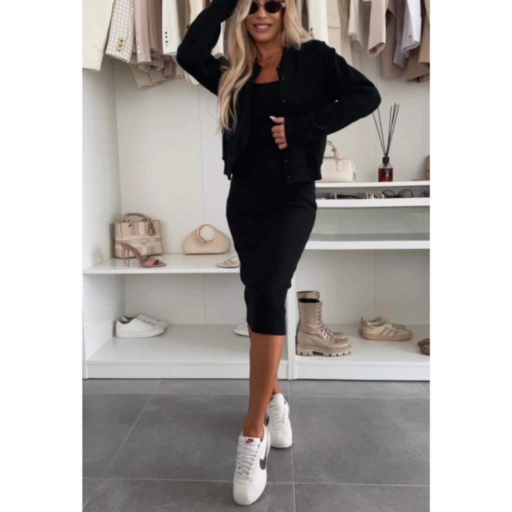 The Kaelen Set — Onyx Knit Blazer & Dress