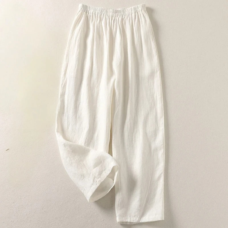 Amalia™ — Pantalon fluide en lin et coton aéré