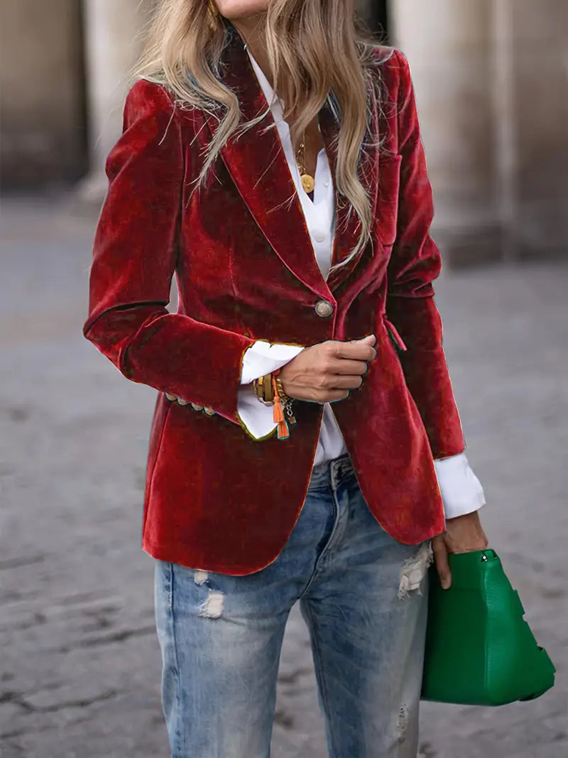 The Isola Velvet Blazer — Midnight