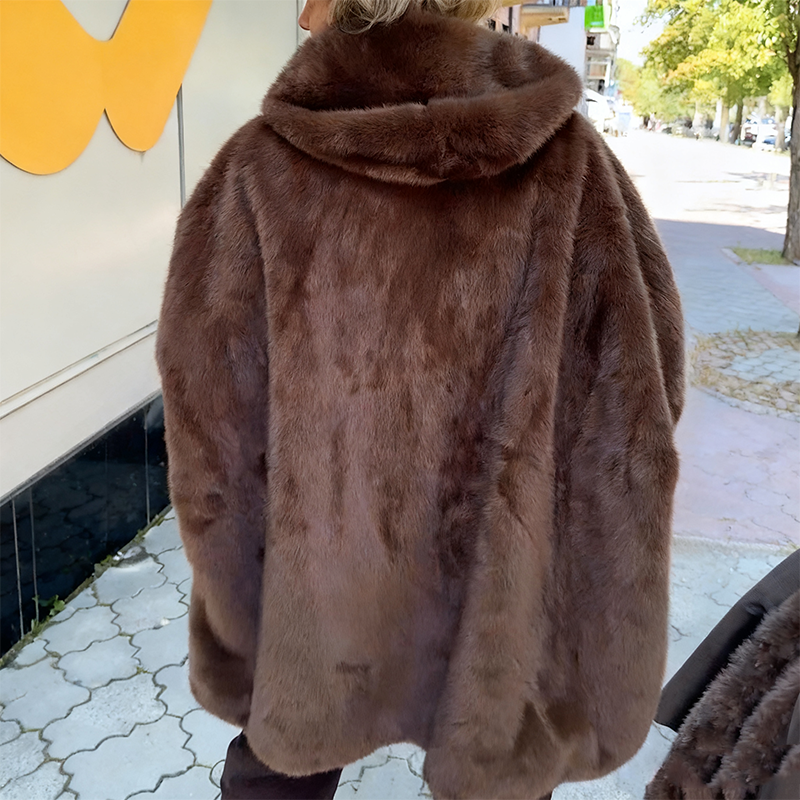 The Elka — Walnut Oversized Fur Coat