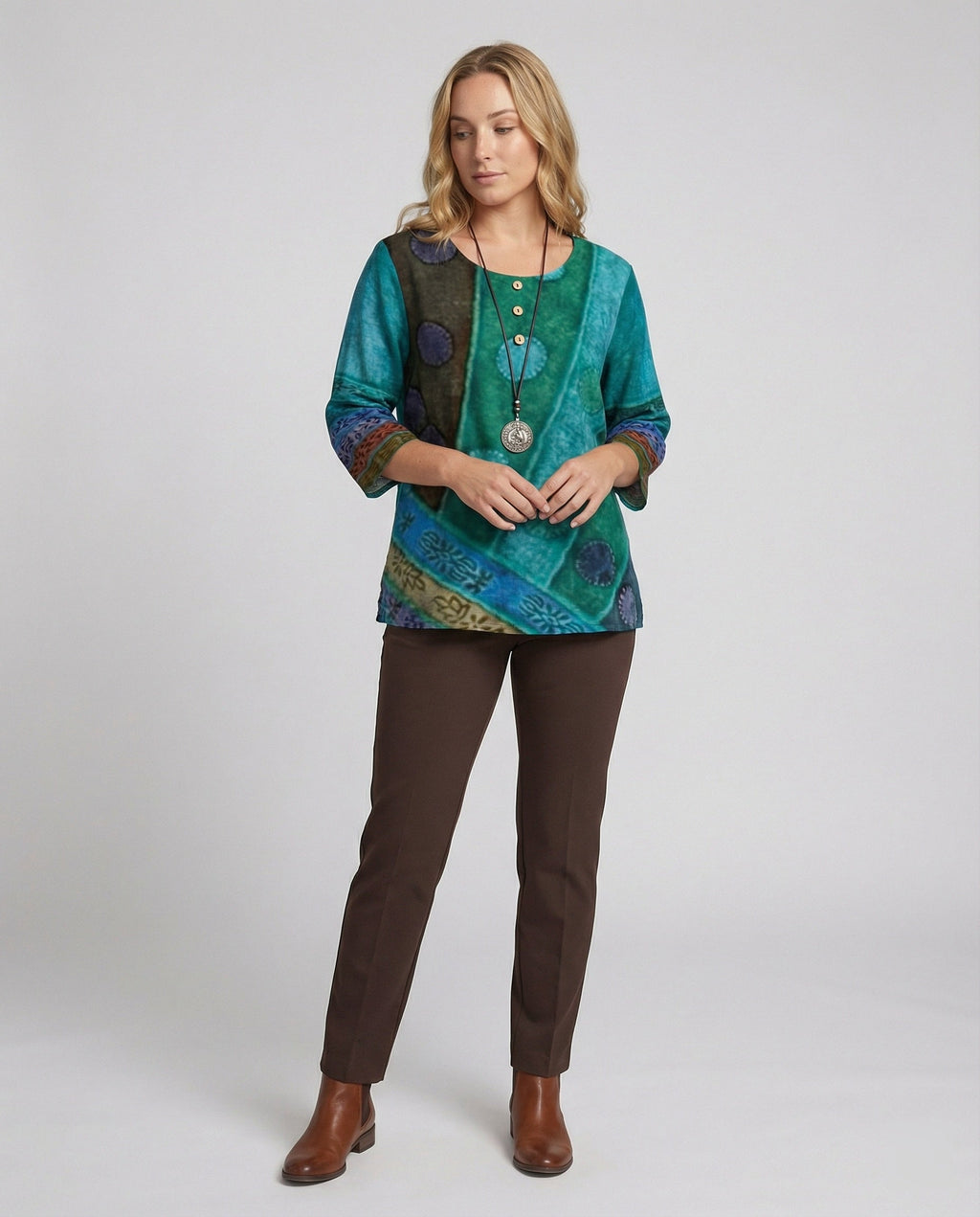 The Kaia Tunic — Evergreen Patchwork