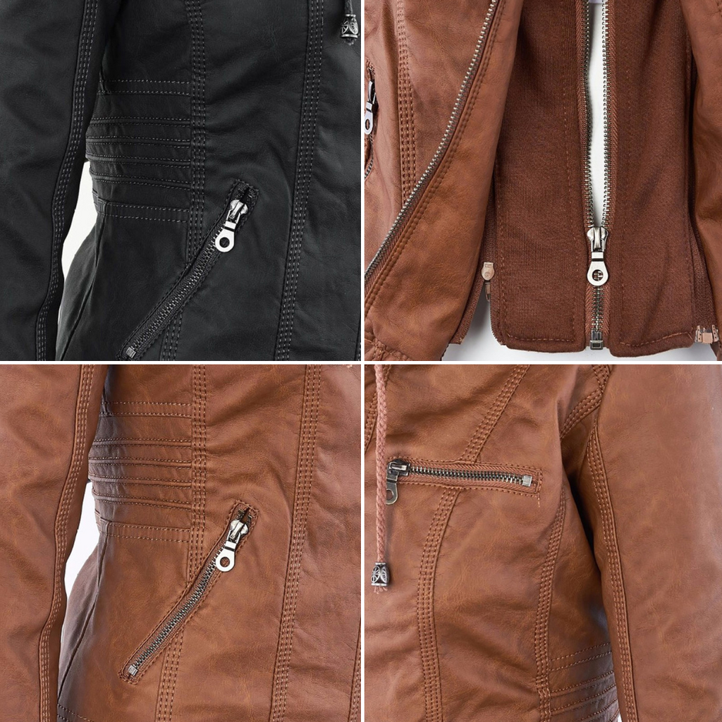 The Oren — Noir Hooded Leather Jacket