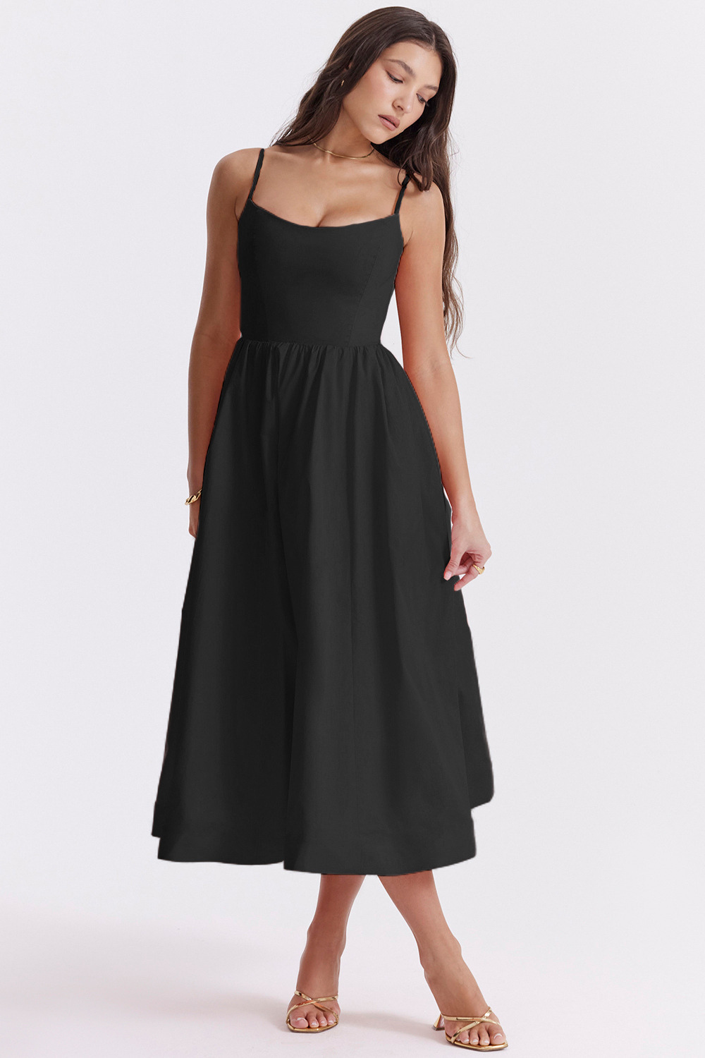 ESTELLE | Robe midi d'été chic avec corset