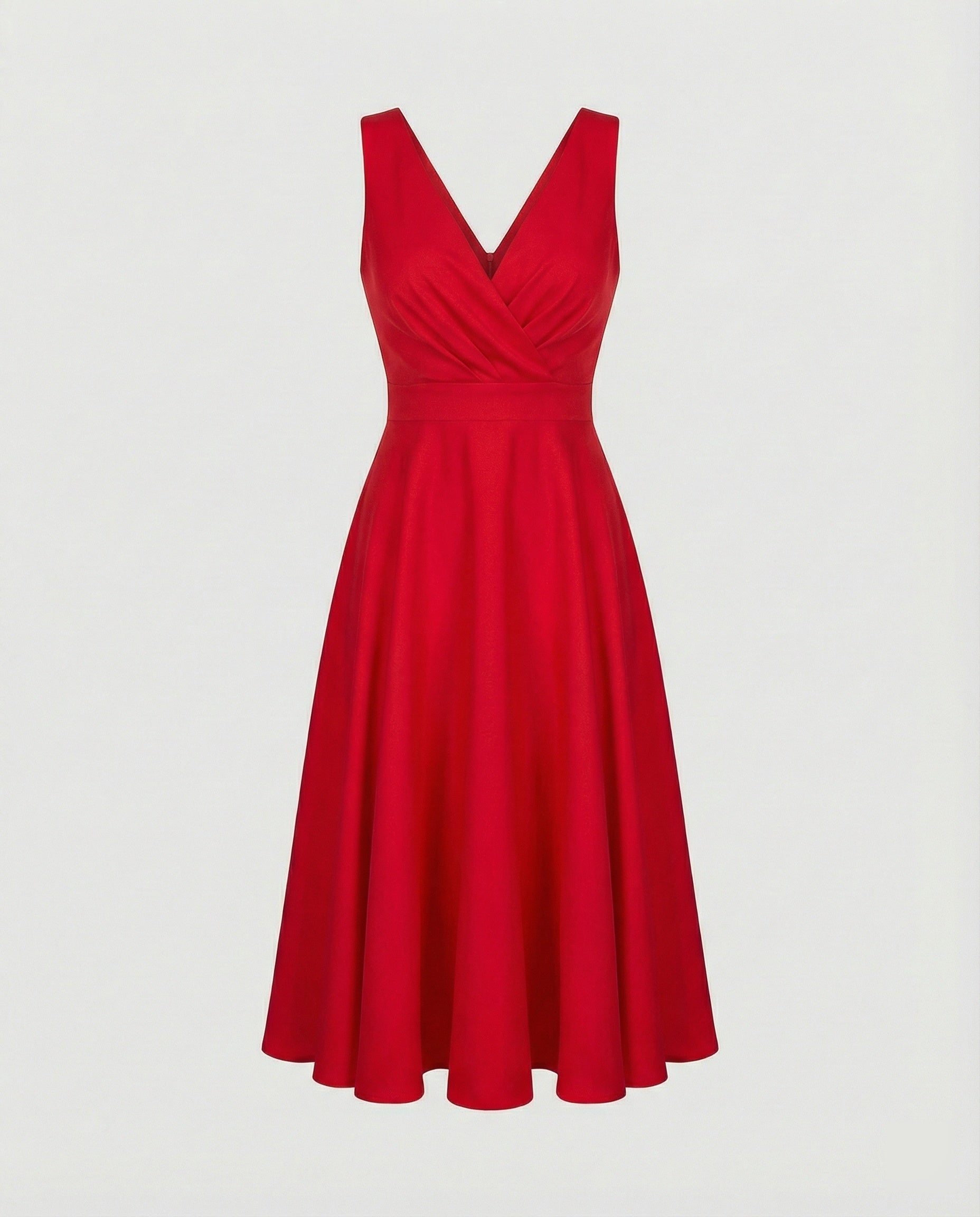The Liora — Apricot A-Line Midi Dress
