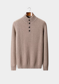 Pull Henley côtelé en laine mérinos extra-fine pure