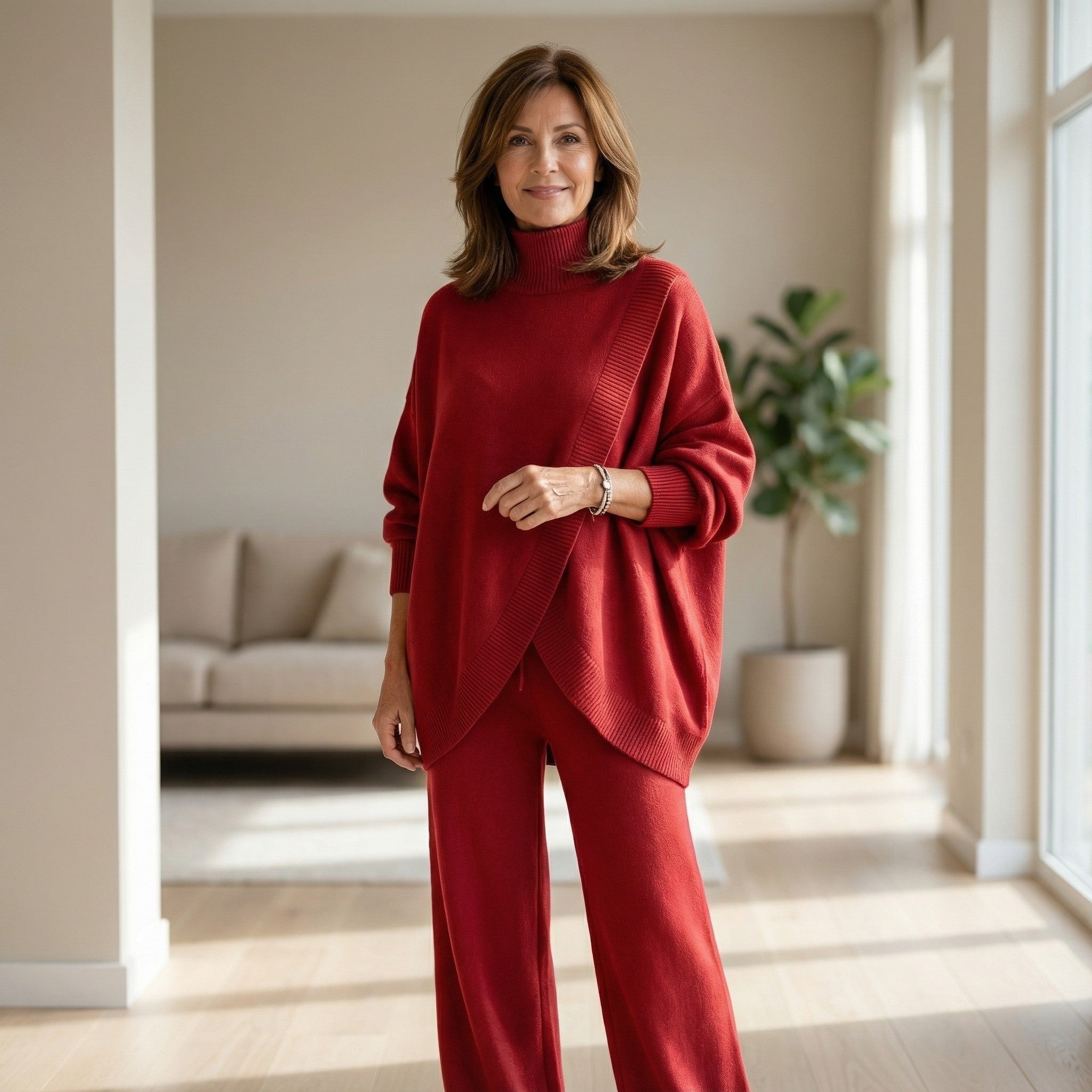 The Sabine Set — Walnut Asymmetrical Knit