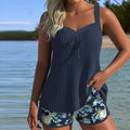 Laluna® | Short de plage deux pièces avec tankini rayé