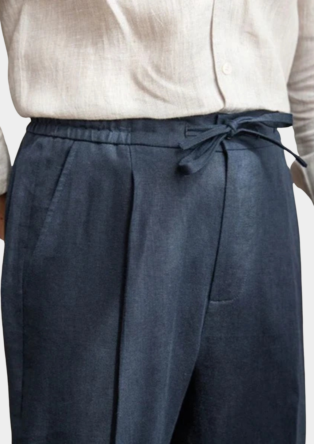 PANTALONS CÔTIERS À CORDON DE SERRAGE - Bleu Marine