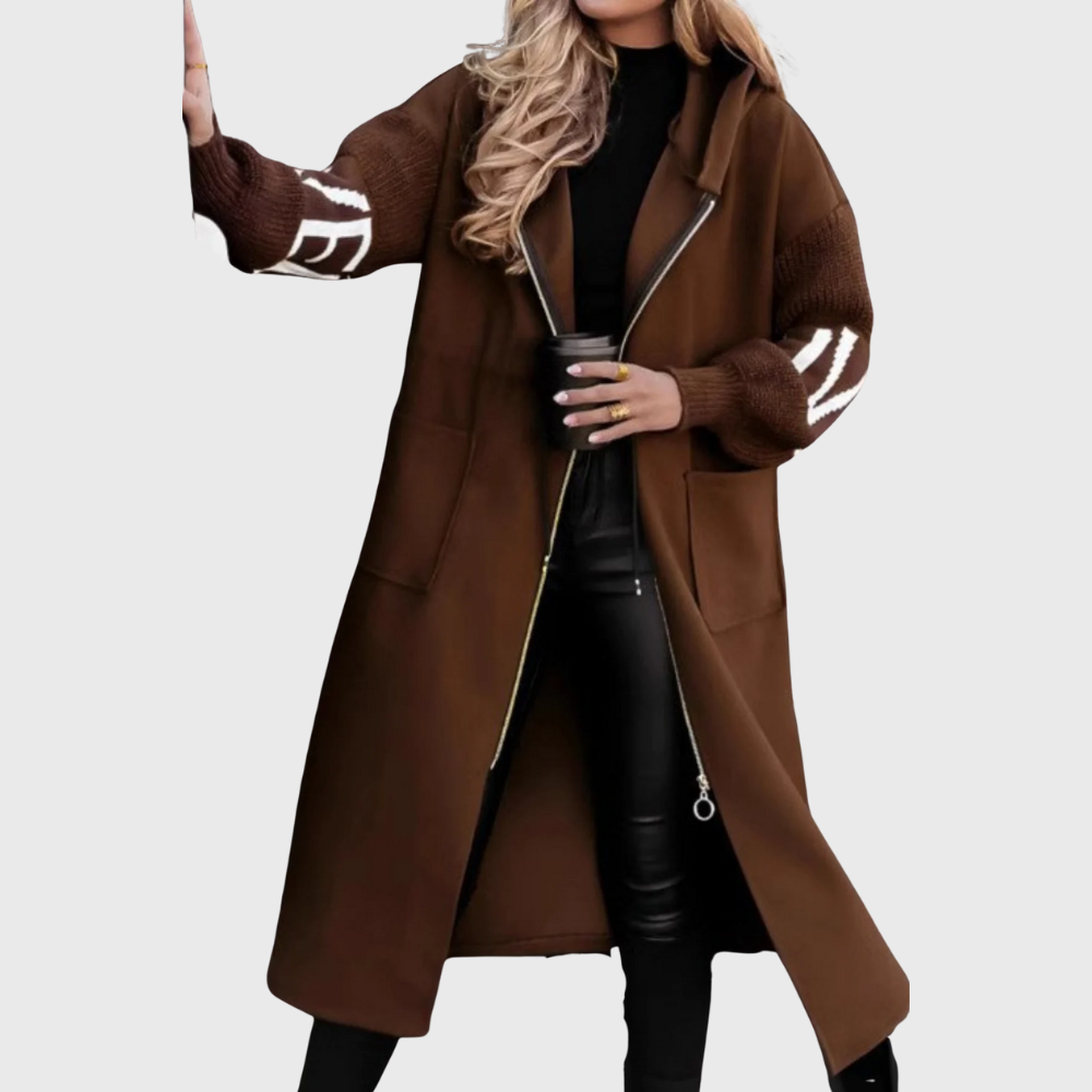 The Lysara — Knit Sleeve Cocoon Coat