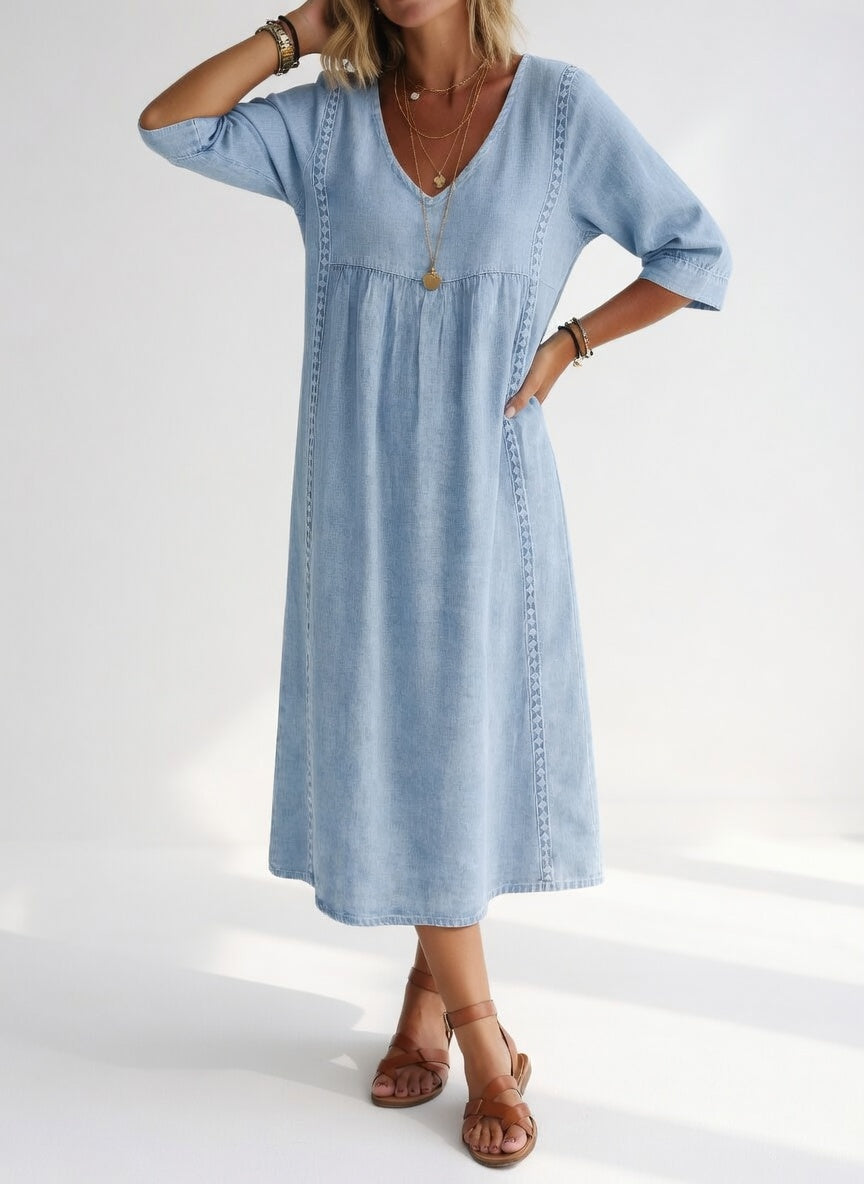 Lioréa™ — Robe Midi Fluide Chic et Décontractée
