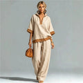 Ensemble coordonné pour femme style lin vintage