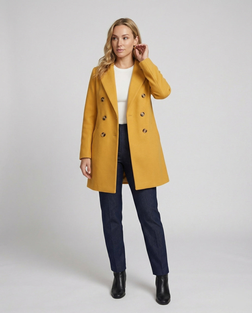 The Liora Coat — Marigold Wool Blend
