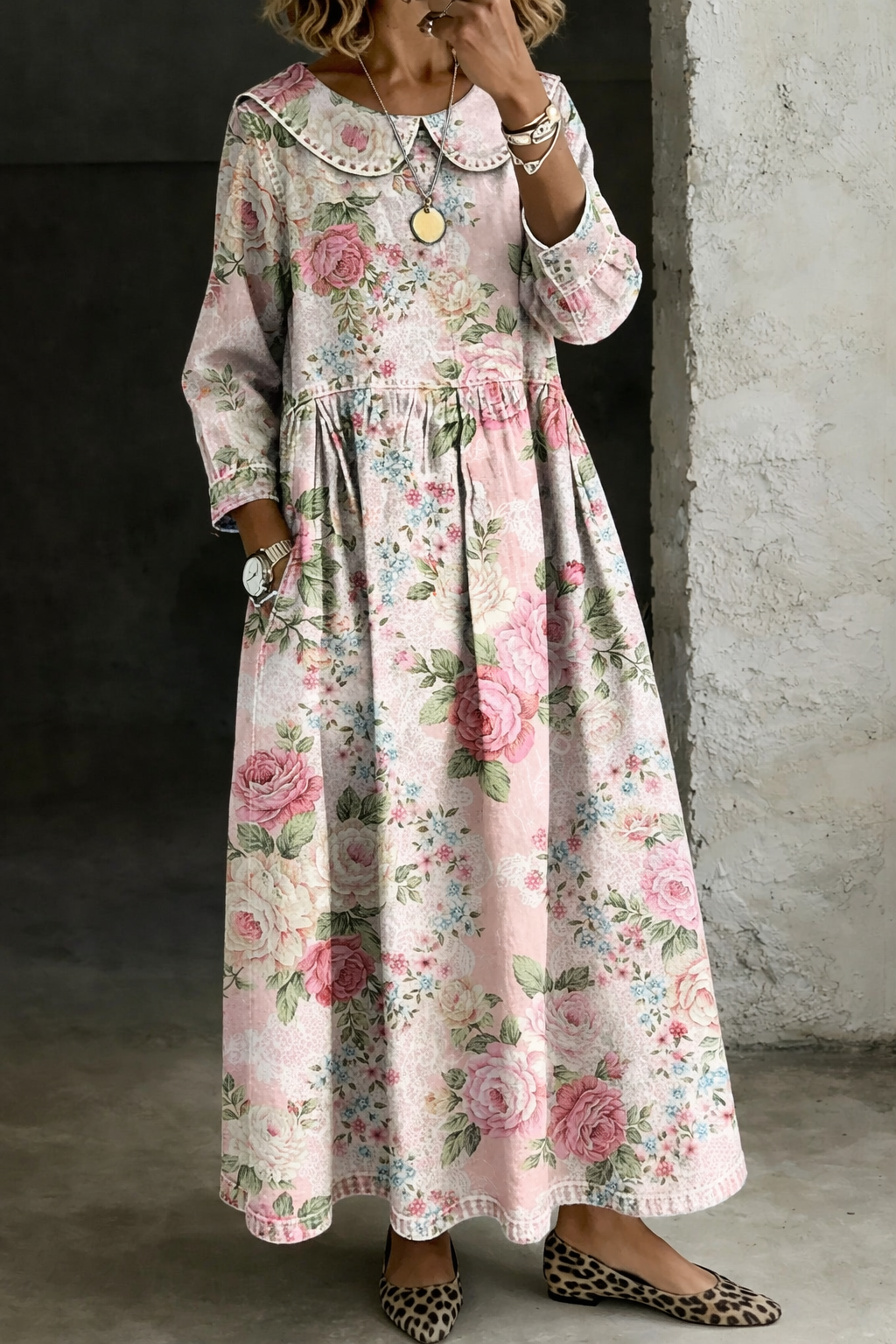 Robe en jean Brooklyn avec ornements floraux