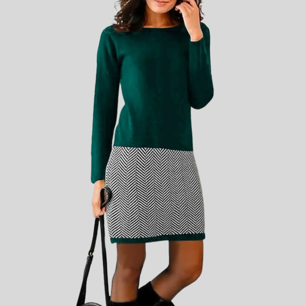 The Essi Dress — Onyx Houndstooth Hem