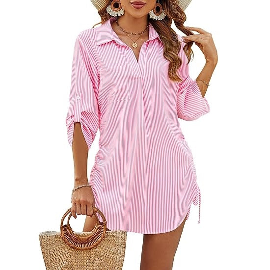 Megan | Chemise de plage légère avec ajusteur de taille