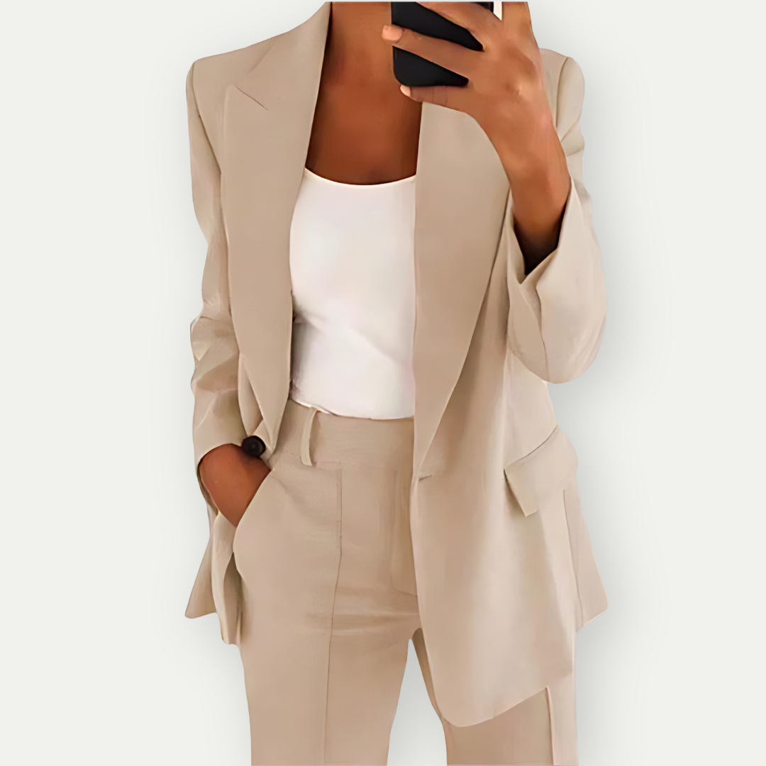 The Leyla Suit — Toasted Almond Wool-Blend