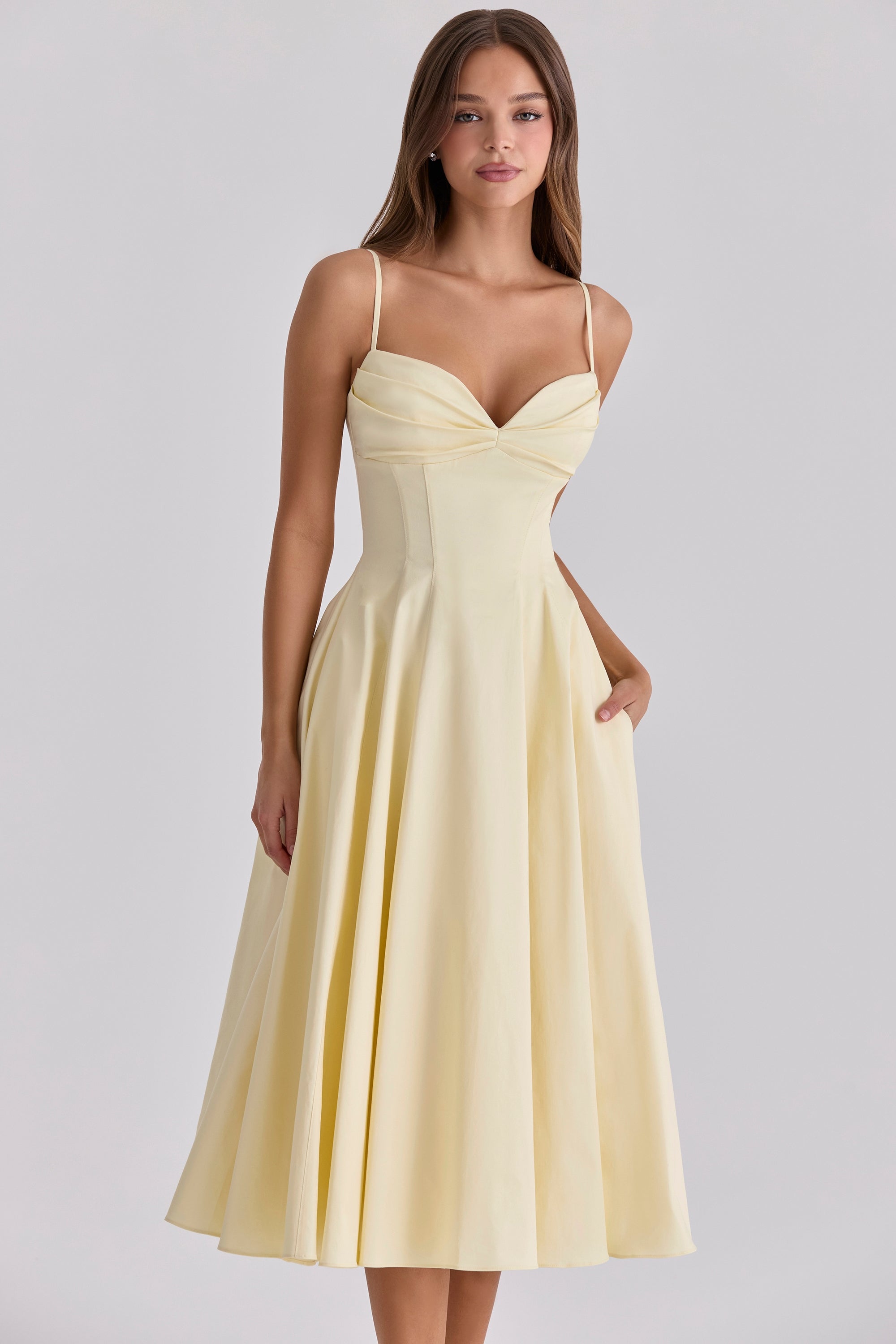 JASMYN | Robe Midi Drapée