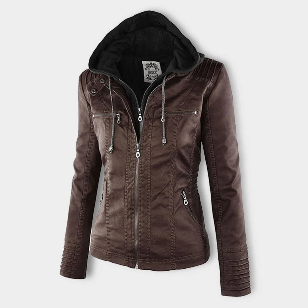 The Oren — Noir Hooded Leather Jacket