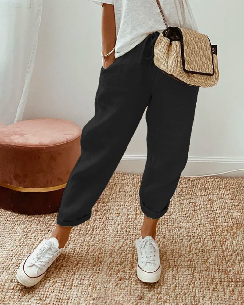 Lucie™ — Pantalon aérien en mélange coton et lin