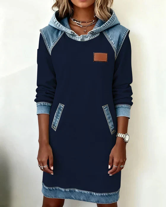 Alexa | Robe sweat à capuche confortable avec contraste