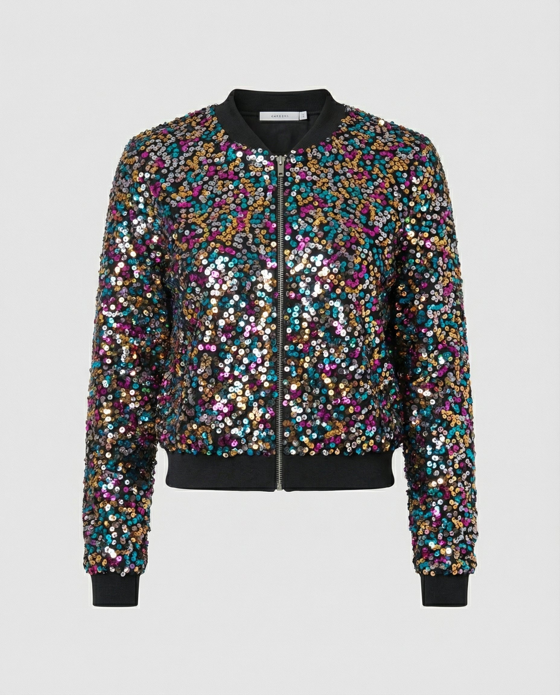 The Liora — Midnight Sequin Bomber