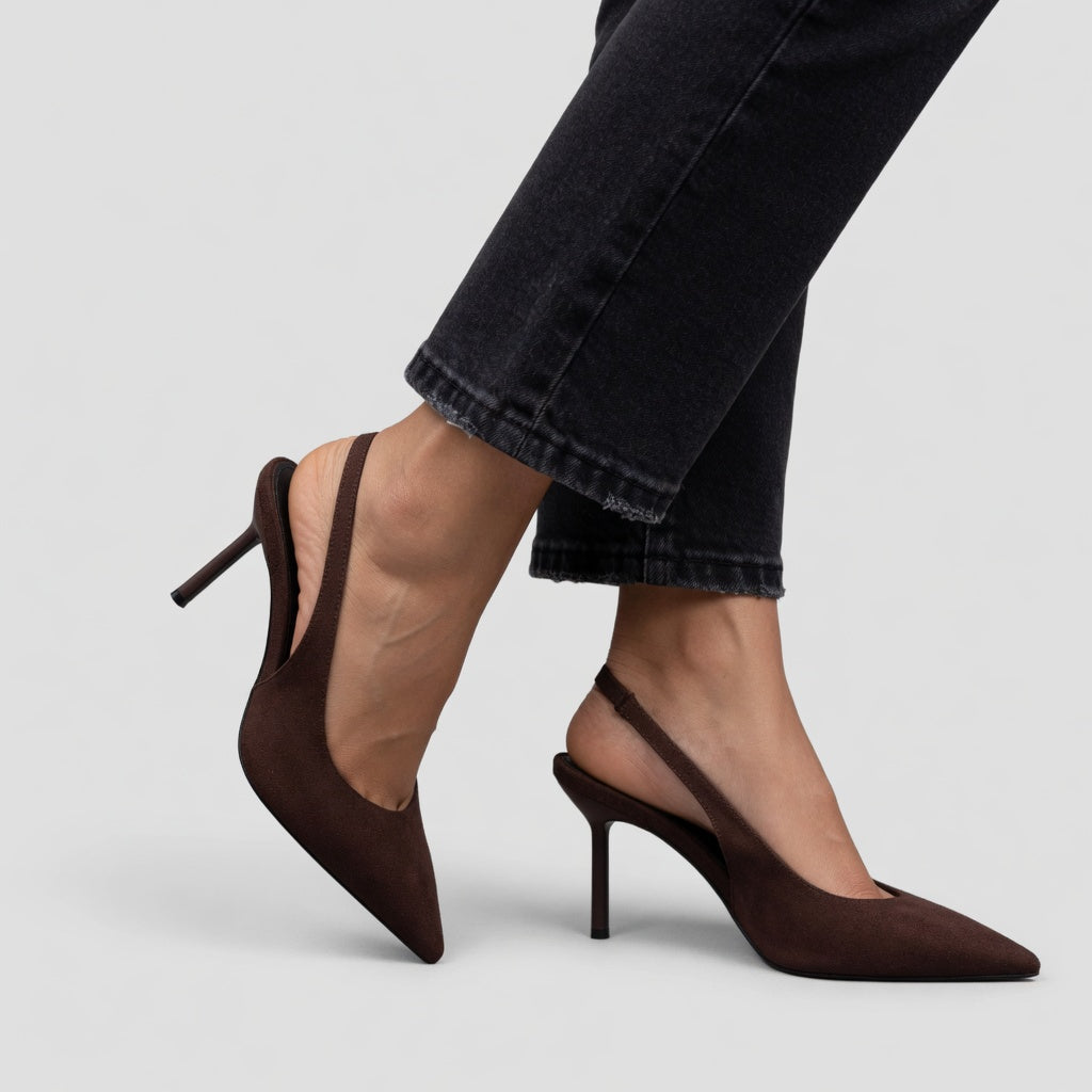 Élizabeth™ — Escarpin Parisien Chic à Bout Ouvert et Talon Aiguille