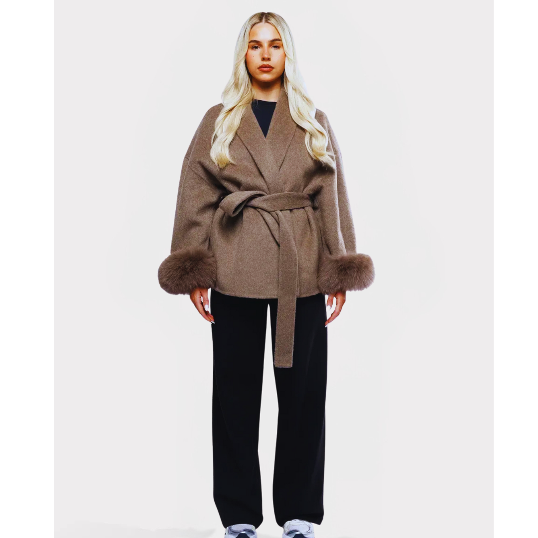 The Ivara Wrap — Frosted Cuff Coat