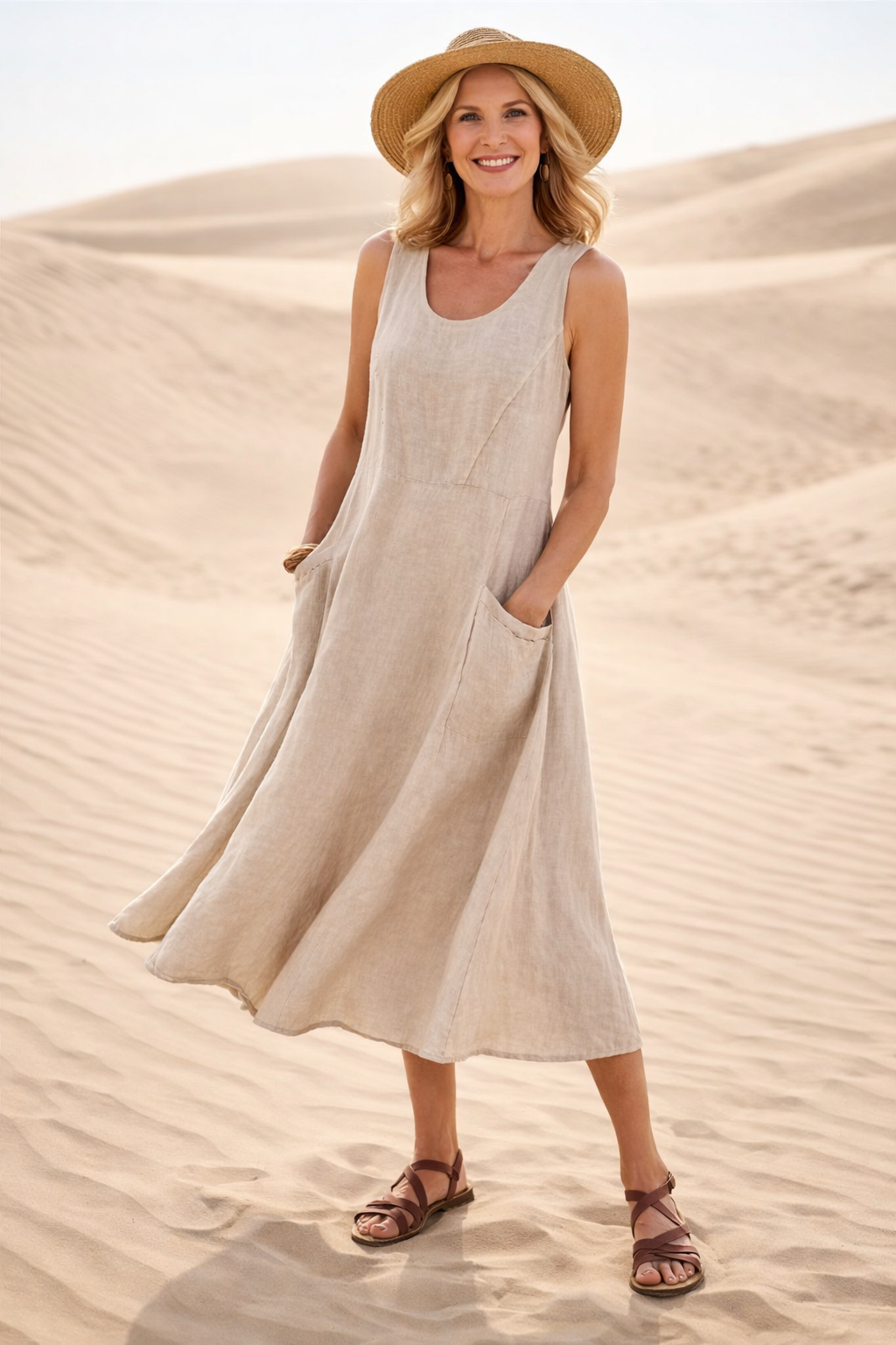 Karin | Robe midi trapèze confortable