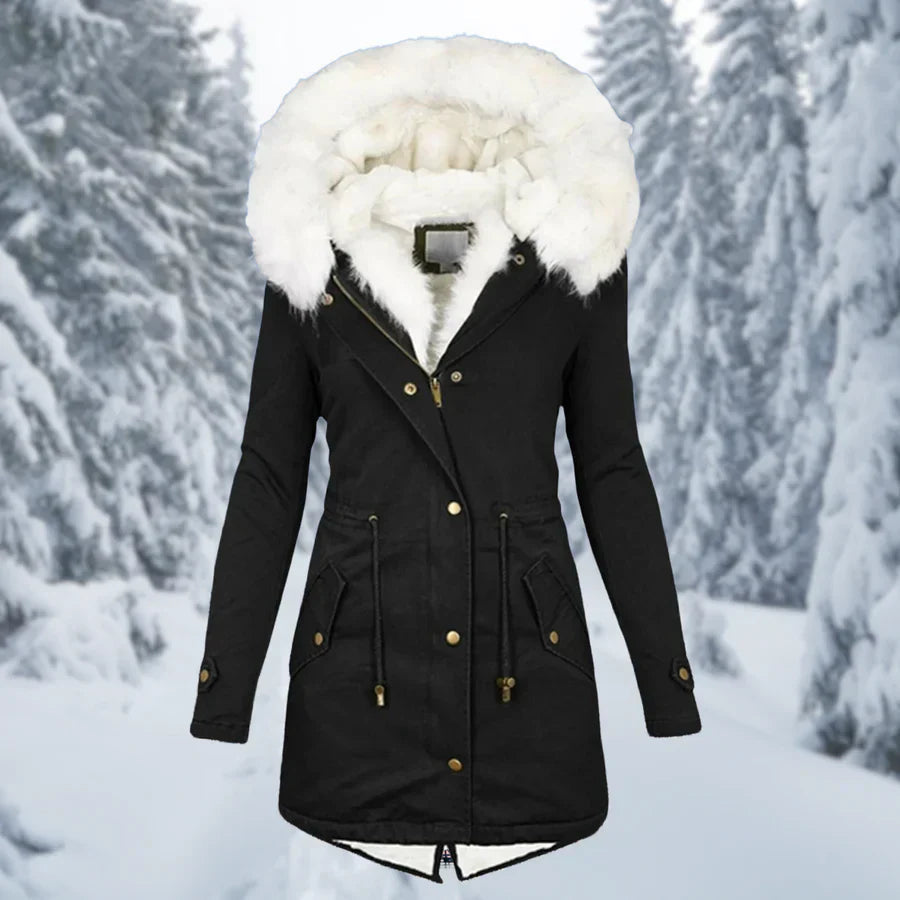The Sanna Parka — Cobalt Faux Fur Trim