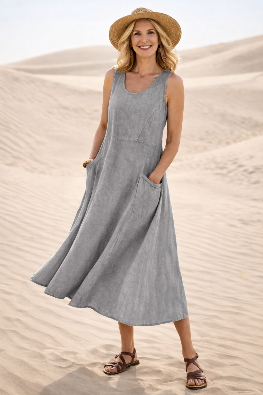 Karin | Robe midi trapèze confortable