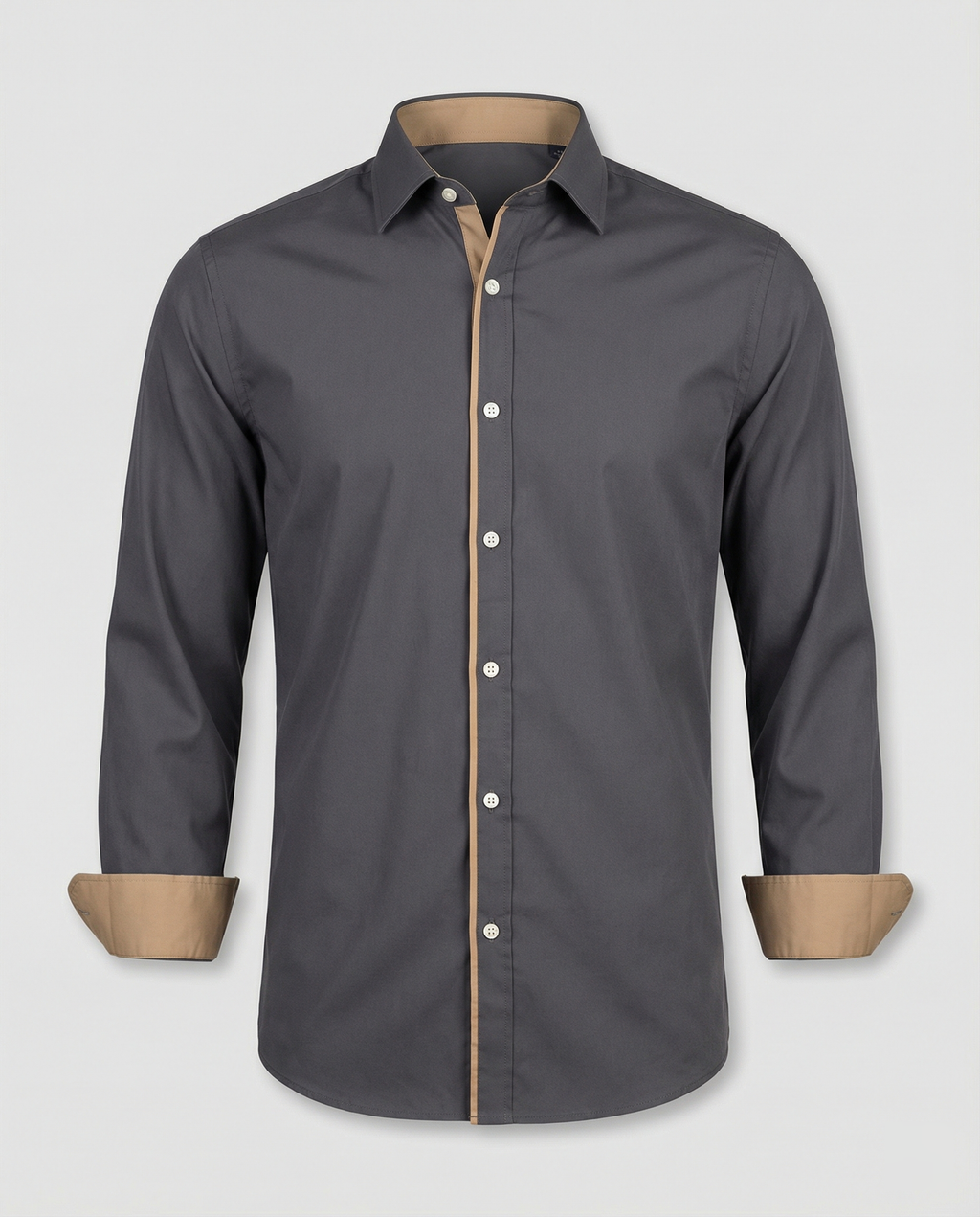 The Kaelen — Charcoal Button-Down Shirt