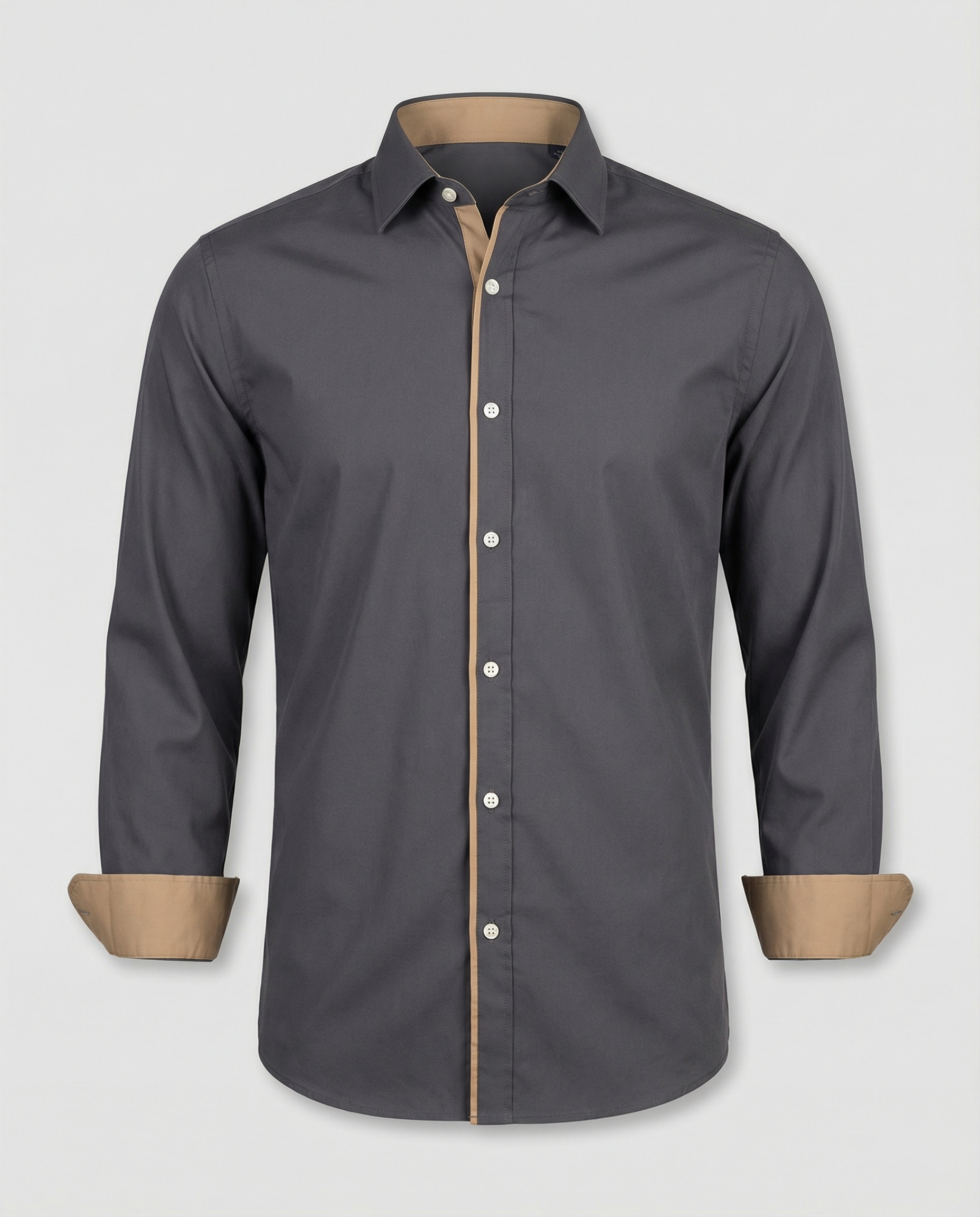 The Kaelen — Charcoal Button-Down Shirt