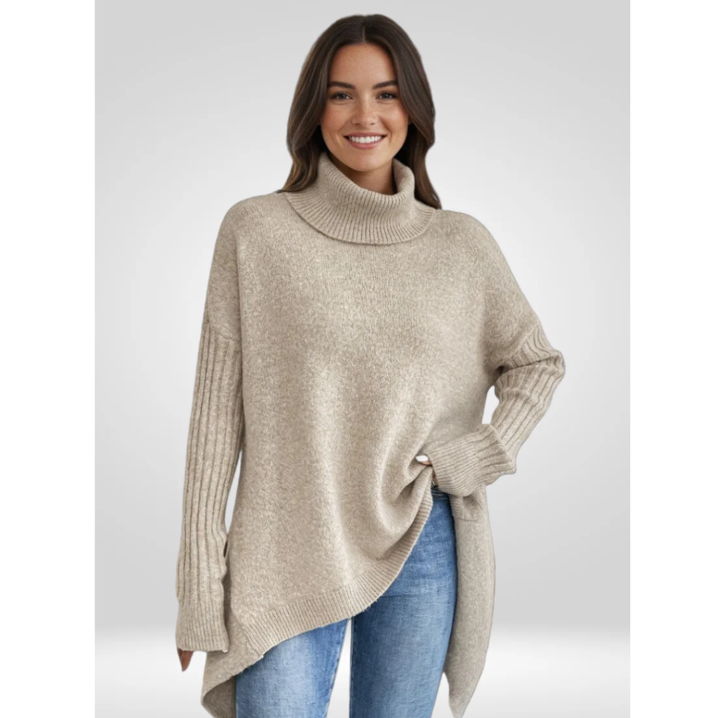 The Adriana — Oatmeal Turtleneck Sweater