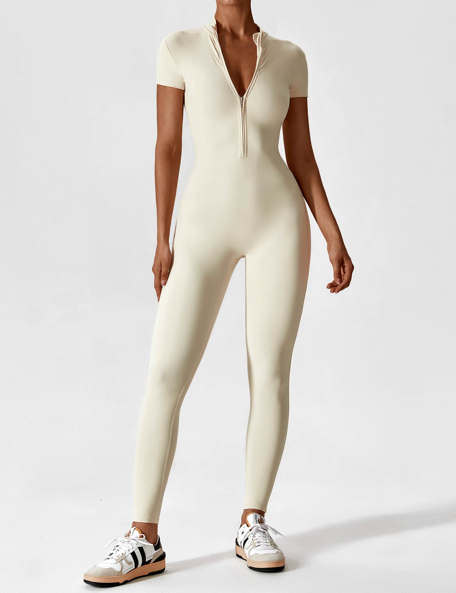 The Vela Zip Jumpsuit — Black Onyx