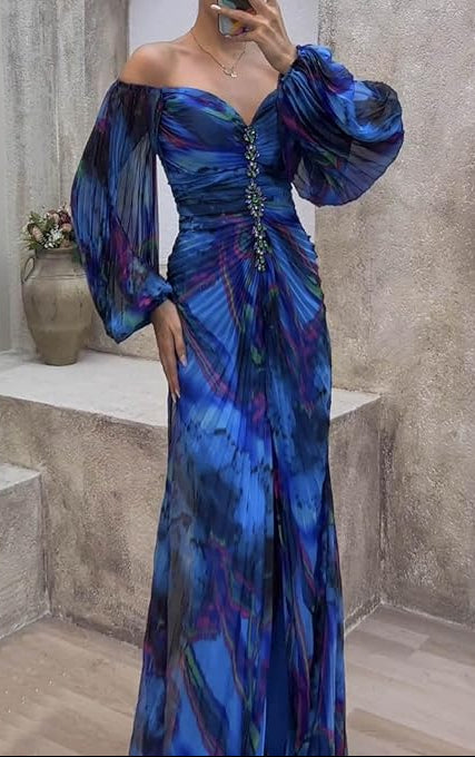 Maud™ - Élégante robe de soirée longue plissée